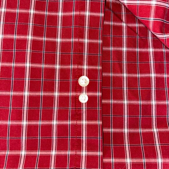 Tommy Hilfiger 90s Plaid Shirt Mens Large Red Long Sleeve Button Up Vintage - Picture 11 of 16
